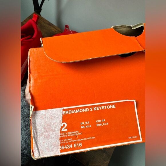 Nike Hyperdiamond 2 Keystone Softball Cleats men’s size 12US/44,5EU NEW red - Picture 8 of 12